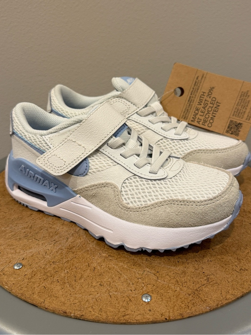 Nike Kids' Air Max SYSTM summit white/cobalt bliss size 13